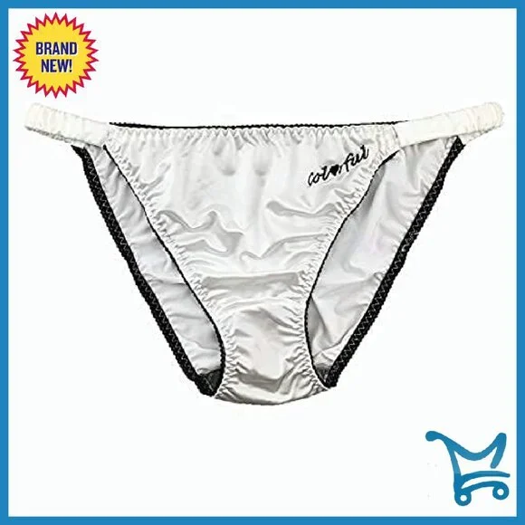 5 Pack Satin String Bikini Panties Silky Briefs Women's Underwear